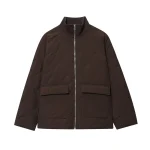 2025 Autumn Winter Women's Simpler Style Quilted Cotton Jacket Coat With Pockets Long Sleeve Zipper Casual Loose New Outerwear