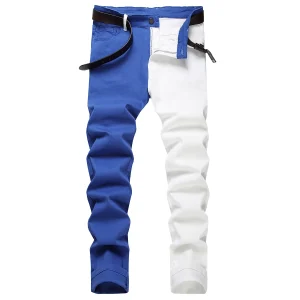 2025 Men's Fashion and Leisure High Quality Splicing Micro Elastic Slimming Pants