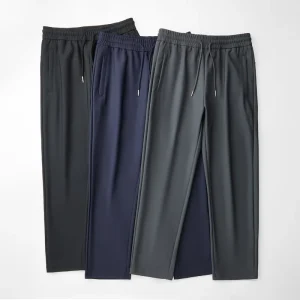 2025 New Autumn Straight Pants for Men Fashionable and Versatile Casual Pants Business Trousers Zipper Pocket Sweatpants