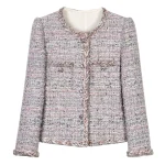 2025 New Dopamine Strolling Flower Sea Colorful and Fun Vibrant Butterfly Yarn Fashionable Temperament Tweed Jacket