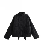 2025 Niche Design Women's Jacket | Statement Pocket Detail Cotton Padded Coat | Unique Style