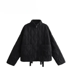 2025 Niche Design Women's Jacket | Statement Pocket Detail Cotton Padded Coat | Unique Style