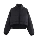 2025 Winter Jacket For Women Splicing Short Parka Coat Female Long Sleeve Cropped Jackets Woman Fashion Street New Outerwears