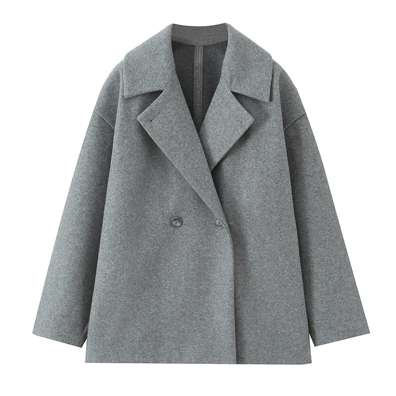 2025 Women's Autumn Winter New Jackets For Women Outerwear Fashion Lapel Collar Double Breasted Soft Loose New Coats - Image 2