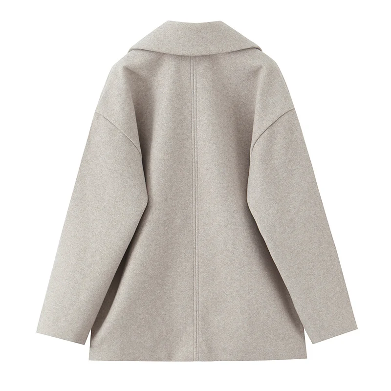 2025 Women's Autumn Winter New Jackets For Women Outerwear Fashion Lapel Collar Double Breasted Soft Loose New Coats - Image 4