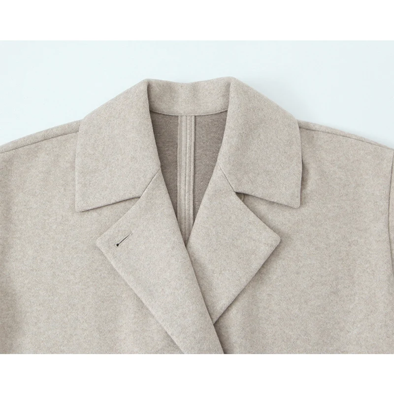 2025 Women's Autumn Winter New Jackets For Women Outerwear Fashion Lapel Collar Double Breasted Soft Loose New Coats - Image 5