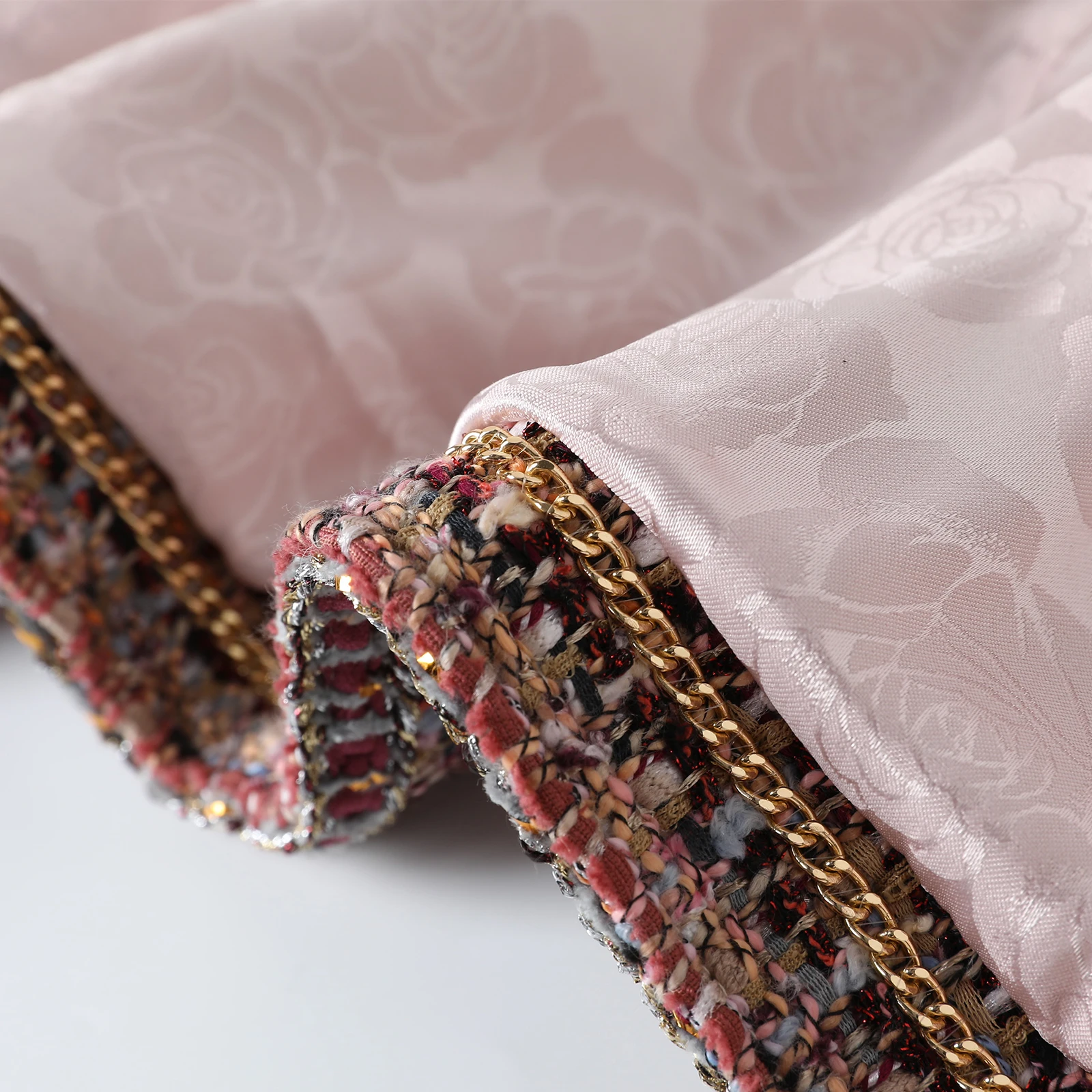 2025 new fashion round neck light luxury noble lady high-end temperament design tweed jacket - Image 5