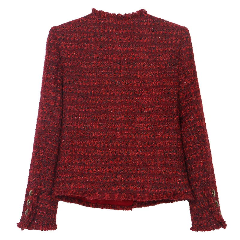 2025 new fashionable round neck elegant and comfortable high-end temperament design casual tweed jacket for ladies - Image 2