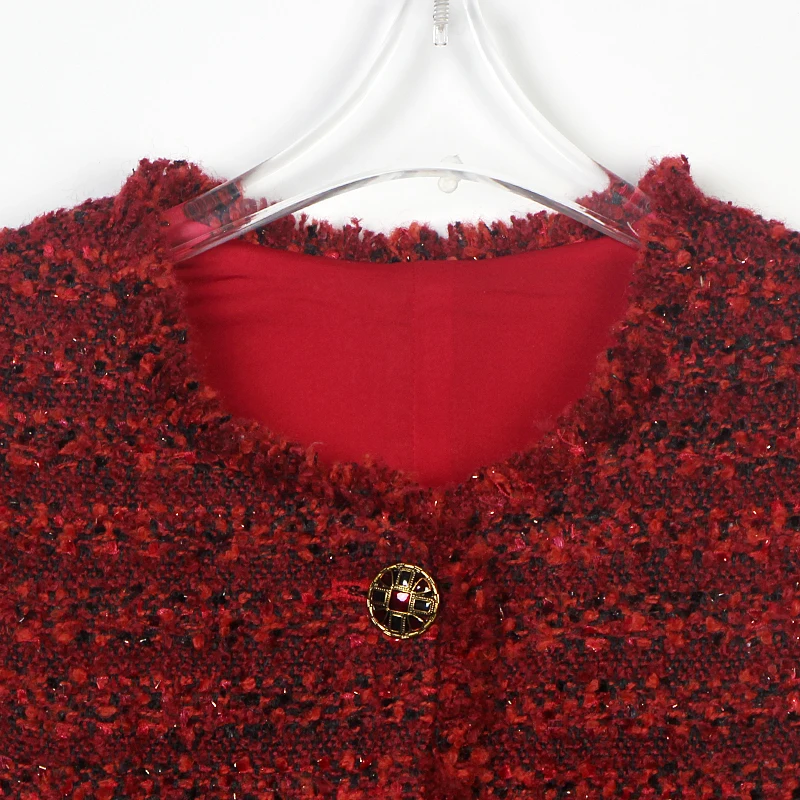 2025 new fashionable round neck elegant and comfortable high-end temperament design casual tweed jacket for ladies - Image 3