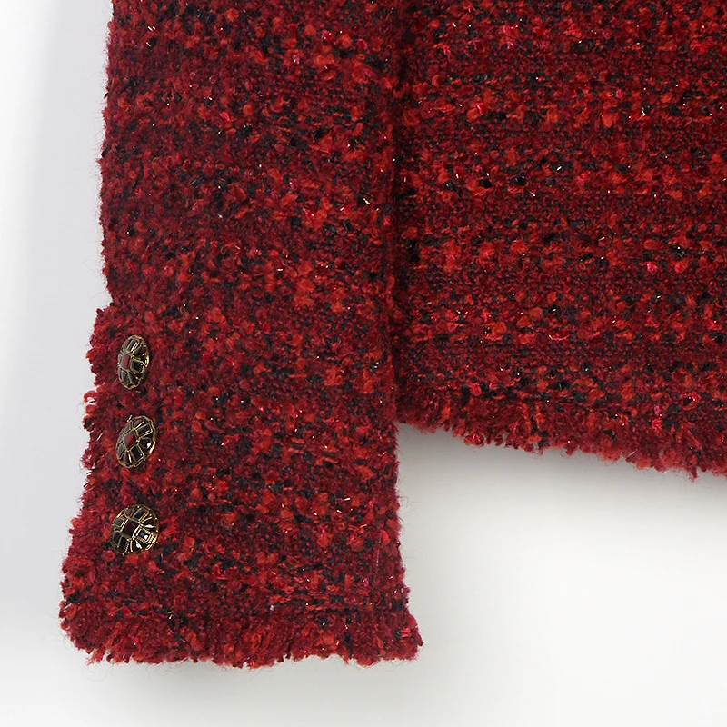 2025 new fashionable round neck elegant and comfortable high-end temperament design casual tweed jacket for ladies - Image 6