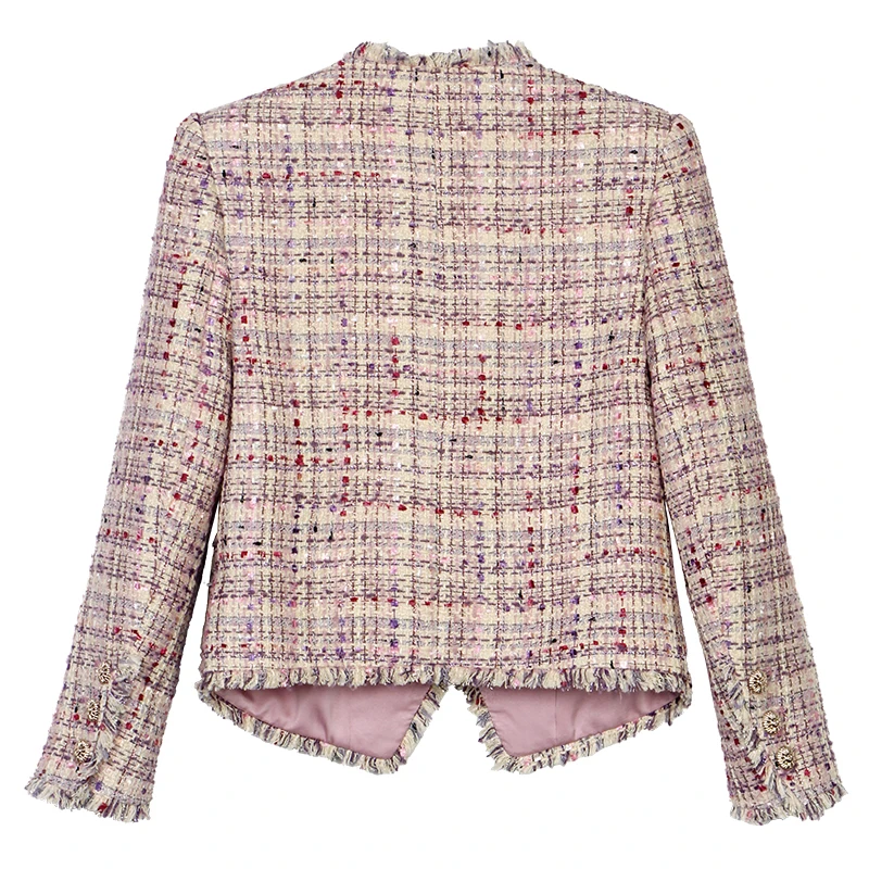 2025 new style V-neck fashionable and elegant socialite high-end temperament design casual tweed jacket - Image 2