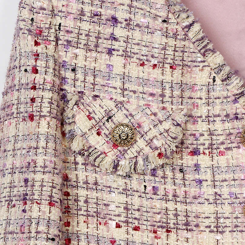 2025 new style V-neck fashionable and elegant socialite high-end temperament design casual tweed jacket - Image 4