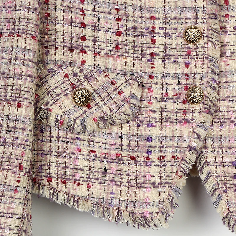 2025 new style V-neck fashionable and elegant socialite high-end temperament design casual tweed jacket - Image 5