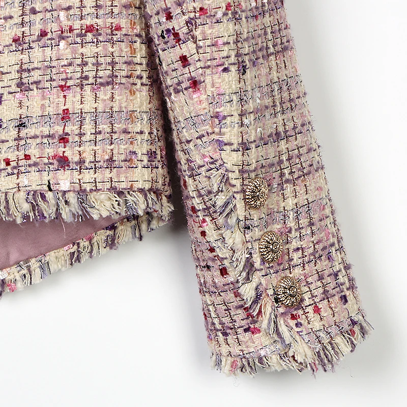 2025 new style V-neck fashionable and elegant socialite high-end temperament design casual tweed jacket - Image 6