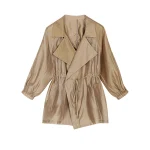 Air sensing Tencel windbreaker loose sun protection suit thin design drawstring waist cinching skin friendly casual jacket