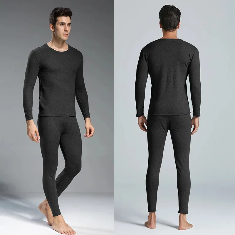 Autumn and Winter Men's Long-sleeved Trousers Suit Comfortable Leisure Sports Warm Suit Plus Size Fat Men's Home Underwear Suit - Image 2