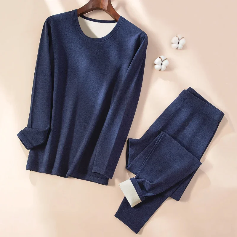 Autumn and Winter Men's Long-sleeved Trousers Suit Comfortable Leisure Sports Warm Suit Plus Size Fat Men's Home Underwear Suit - Image 5