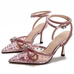 Brand High Heel Sandals Women 2023 Summer Pointed High Heel Shoe Designer Shoe Luxury Single Shoe Women Shoe 8.5cm