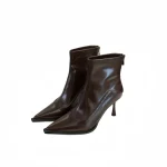 Elegant High Heel Short Boots for Women 2025 Autumn-Winter New Arrival Slim Stiletto Pointed Toe Skinny Boots