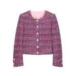 Exquisite elegant retro and colorful woven with various yarns soft and lightweight small fragrance style versatile jacket