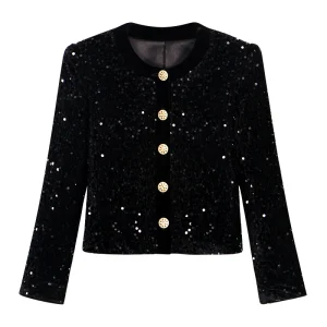 Exquisite light luxury heavy industry sequin fashionable elegant socialite high-end temperament small fragrant style jacket