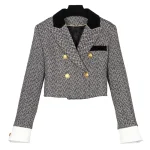 Fashionable Double-Breasted Celebrity Temperament College Style Small Fragrance Jacket Elegant New Arrivals