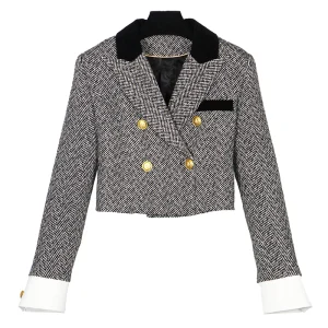 Fashionable Double-Breasted Celebrity Temperament College Style Small Fragrance Jacket Elegant New Arrivals