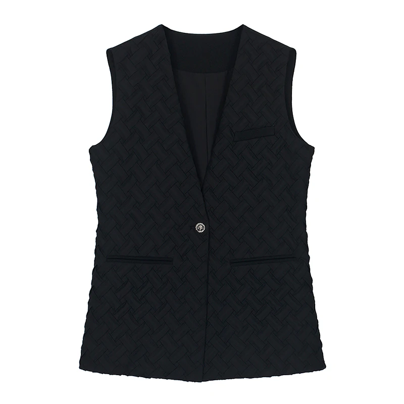 Fashionable and exquisite temperament V-neck small fragrant style woven Korean style casual style personalized vest