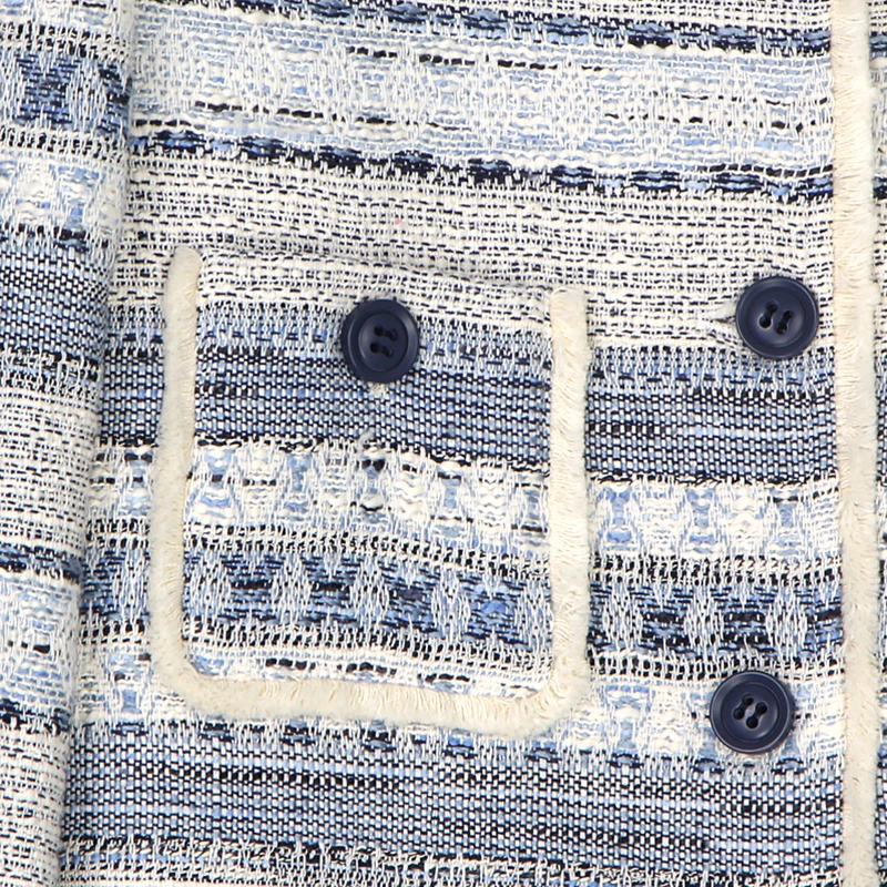 Fashionable elegant exquisite temperament woven striped linen small fragrant style jacket whole piece paired long sleeved top - Image 4