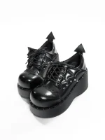Hunting Heart Devil Gururu Original Subcultural Punk Hot Girl Thick Soled Leather Shoes Japanese Retro Gothic Style Single Shoes