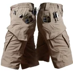 IX9 Quick Dry Tactical Shorts Men Mid-length Cargo Pants Breathable Stretch Overalls Waterproof Hunting Multi-Pockets Trousers