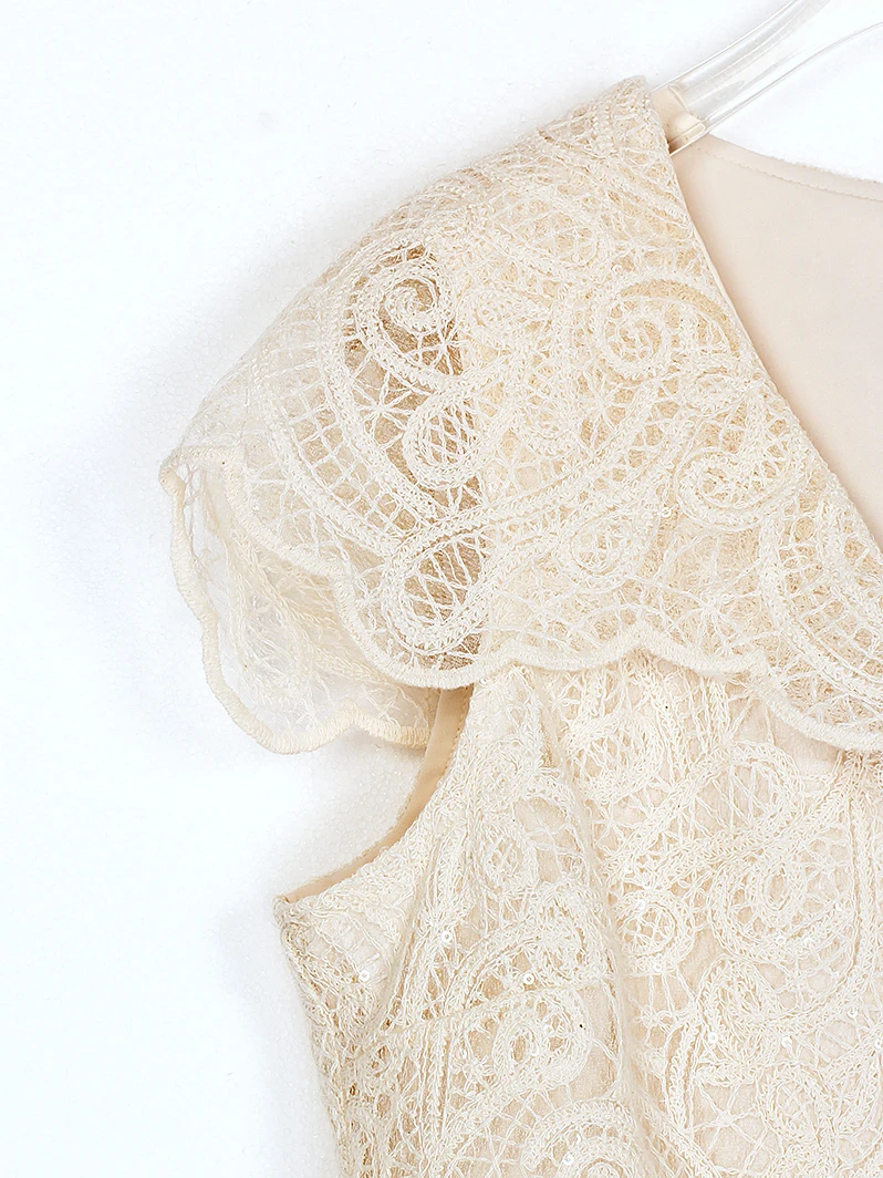 Light luxury socialite high-end temperament heavy industry sequin small fragrance style lace hollow vest hooded top - Image 5