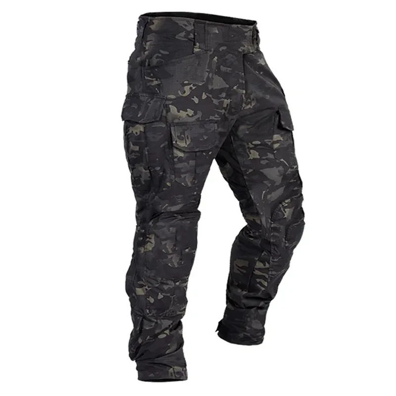 Men Combat Pants With Knee Pads Tactical Cargo Sport Long Trousers Camouflage Multicam Trekking Hunting Clothes - Image 2