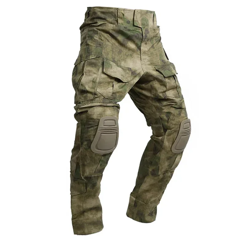 Men Combat Pants With Knee Pads Tactical Cargo Sport Long Trousers Camouflage Multicam Trekking Hunting Clothes - Image 3