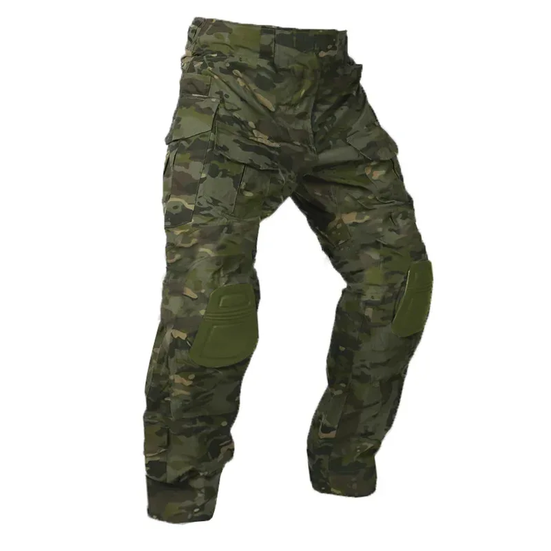 Men Combat Pants With Knee Pads Tactical Cargo Sport Long Trousers Camouflage Multicam Trekking Hunting Clothes - Image 4