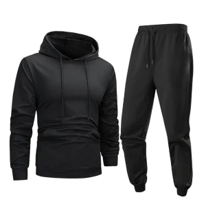 Men'S Sportswear Pant Sets Solid Color Hooded Sweater Hoodies Elastic Waist Casual Pants Casual Fashion Outfits Streetwear
