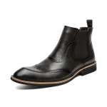Men Shoes Leather Party Dress Shoes High Quality Chelsea Boots Oxford Men Yuppie Formal Boots For Men Classic Brogue Social Shoe