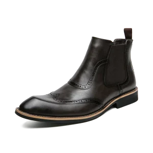 Men Shoes Leather Party Dress Shoes High Quality Chelsea Boots Oxford Men Yuppie Formal Boots For Men Classic Brogue Social Shoe