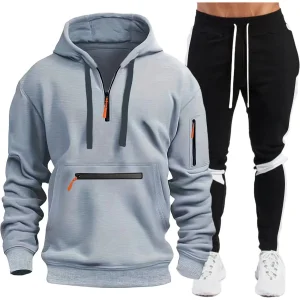 Men Women Pants Set Autumn Winter Fashion Casual Hooded Sweater Letter Printed Drawstring Sweater Pants Sports Man Clothes