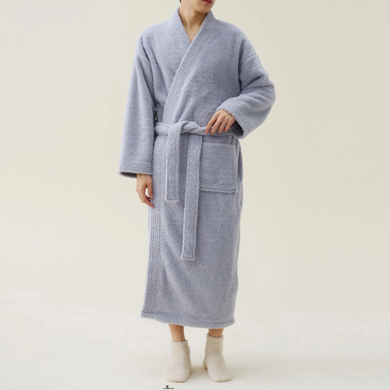 Mens Bathrobe Set For Men Absorbent Bathrobe Luxurious Cloth Bathrobe 6 Memory Foam - Image 2