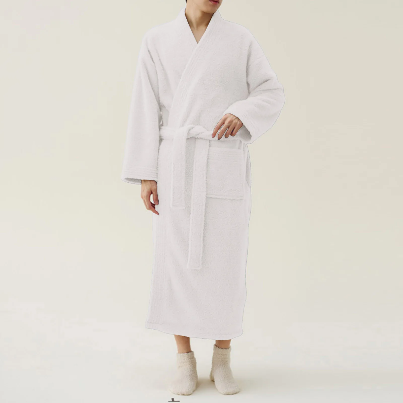 Mens Bathrobe Set For Men Absorbent Bathrobe Luxurious Cloth Bathrobe 6 Memory Foam - Image 3