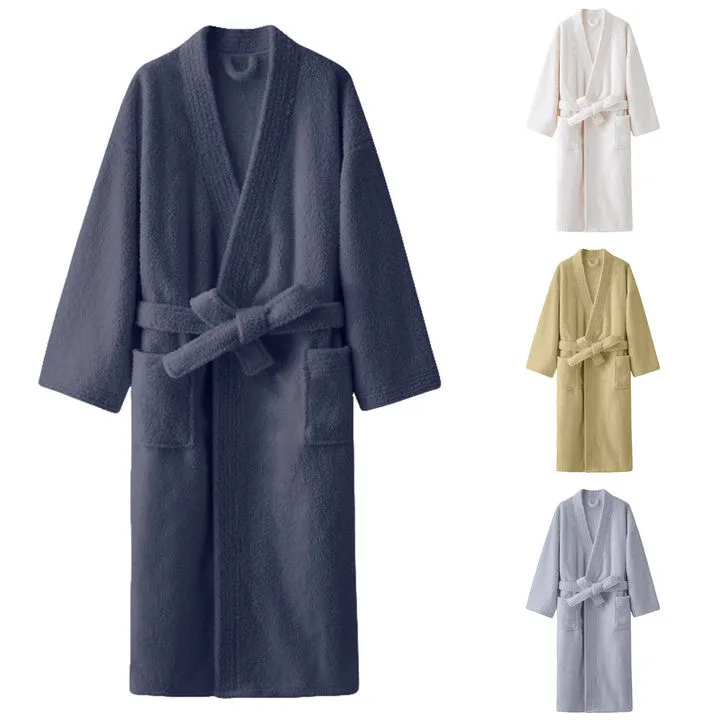 Mens Bathrobe Set For Men Absorbent Bathrobe Luxurious Cloth Bathrobe 6 Memory Foam