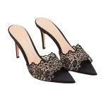 New Summer Women's High-heeled Sandals Sexy and Comfortable Lace Embroidered Shoes Banquet Shoes Slippers