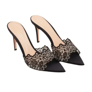 New Summer Women's High-heeled Sandals Sexy and Comfortable Lace Embroidered Shoes Banquet Shoes Slippers