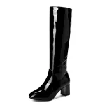 New Winter New Product Foreign Trade High Heel Square Head  Large High Barrel Boots