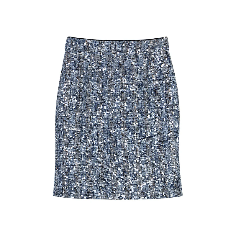 New fashion and elegant light luxury heavy industry pearl sequin temperament jacket + skirt two-piece suit - Image 5