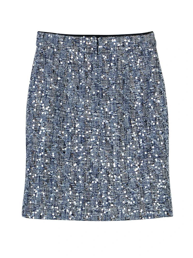 New fashion and elegant light luxury heavy industry pearl sequin temperament jacket + skirt two-piece suit - Image 6