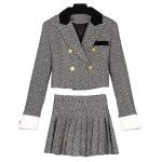 New fashionable and elegant celebrity high-end temperament college style design small fragrance style pleated skirt