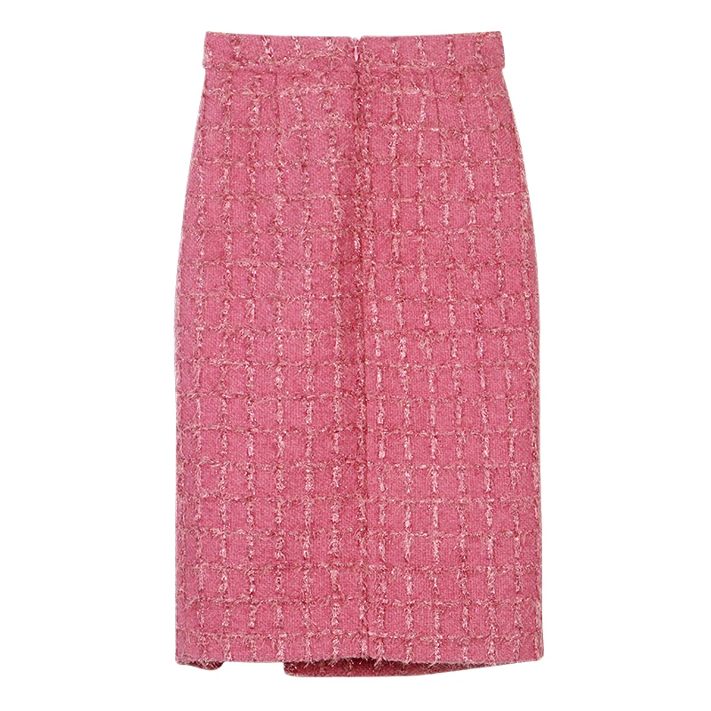 New fashionable and elegant celebrity round neck single-breasted small fragrant jacket + slim casual skirt suit - Image 6