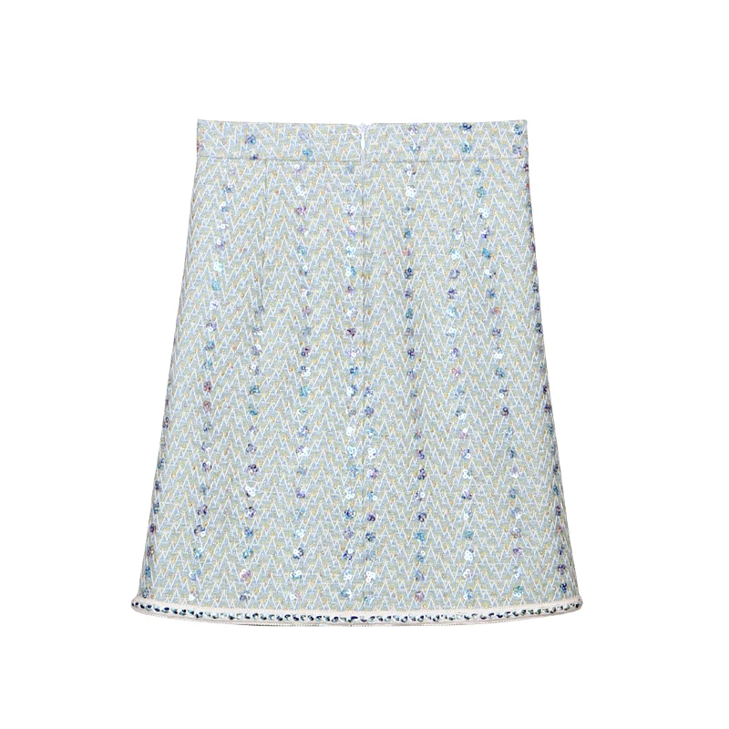 New fashionable and elegant light luxury celebrity heavy industry sequin temperament small fragrance jacket + skirt suit - Image 6